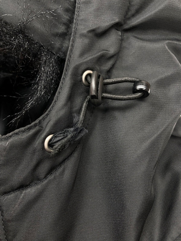 ステューシー STUSSY DOWN JACKET ダウン ジャケット N-3B フライト ニット切り替え ジップアップ ファー アウター 黒 ジャケット 総柄 ブラック Lサイズ 104MT-1653