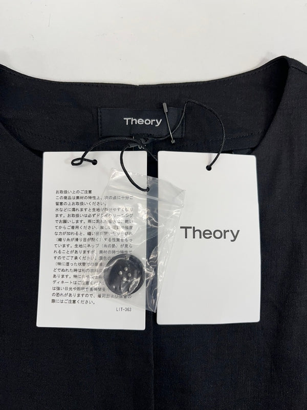 セオリー theory リネンジャケット 麻 ライトアウター 黒 ジャケット ブラック サイズ：00 101LT-170
