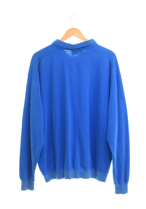 パタゴニア PATAGONIA 90s 90's 襟付きハーフボタン スウェットポロシャツ ヒヤシンスブルー スウェット ブルー LLサイズ 103MT-2516