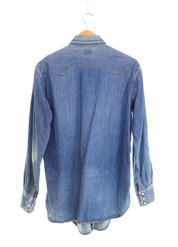 リーバイス Levi's 90s DENIM WESTERN SHIRTS デニムウエスタンシャツ ショートホーン ボタン裏555 90's バレンシア 7205-1018 長袖シャツ ブルー Mサイズ 103MT-3500