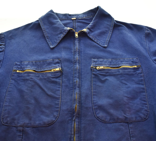 ヴィンテージ  Vintage 50sフレンチ サイクリストジャケット ワークジャケット ジャケット ブルー 103MT-2970