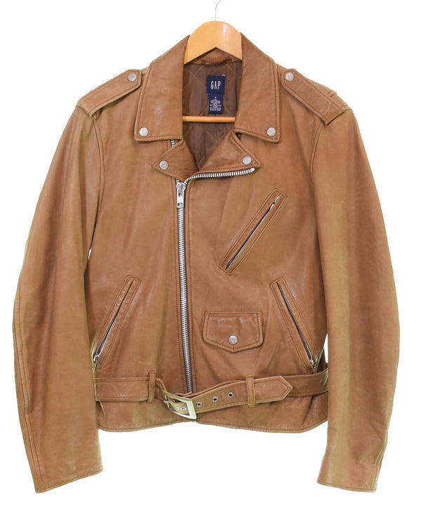 ギャップ GAP OLD GAP 08AW 00'S カウレザー ダブル ライダース オールド キャメル ジャケット ベージュ Mサイズ 103MT-2699