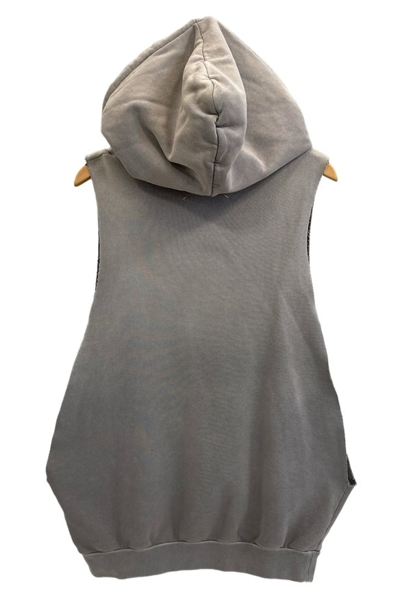 メゾン マルジェラ Maison Margiela スリーブレス フーディ ノースリーブ パーカー ロゴ ヴィンテージ加工 サイズ50 パーカ グレー 101MT-3679