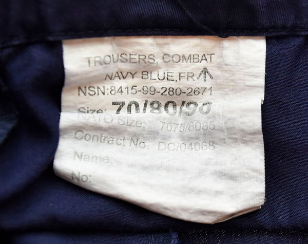 ミリタリー military BRITISH ROYAL NAVY COMBAT TROUSERS ロイヤルネイビー コンバットパンツ 8415-99-280-2671 カーゴパンツ ネイビー 70/80/96 103MB-157