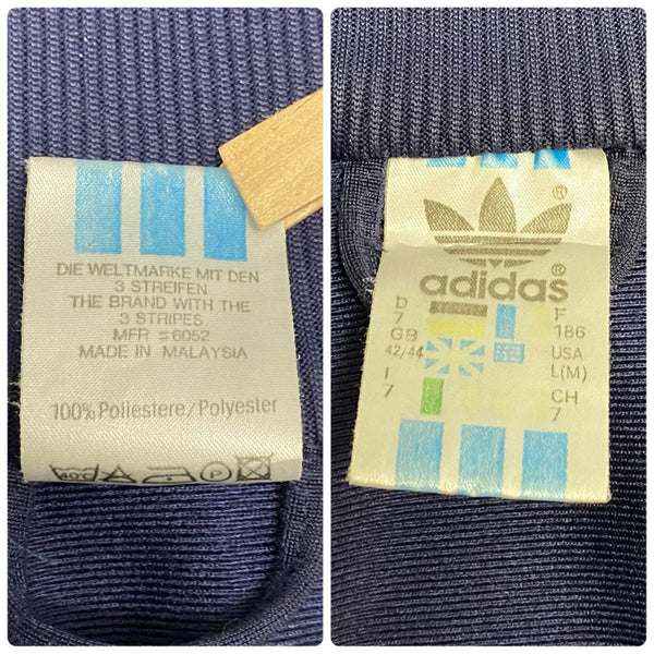【曜日割引対象外】 アディダス adidas 80's 90's トラックジャケット ジャージ ネイビー Lサイズ 201MT-4739 VB