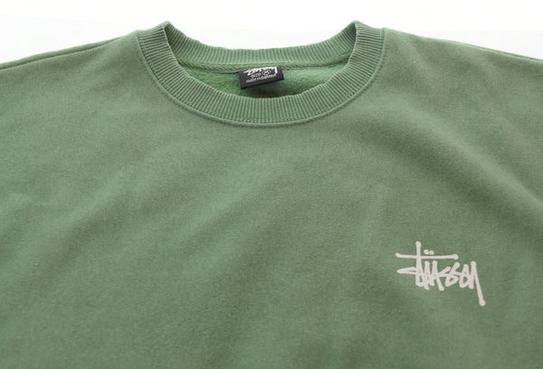 ステューシー STUSSY  Basic Logo ベーシック ロゴ スウェット Crewneck トレーナー クルーネック 緑 スウェット ロゴ グリーン Mサイズ 103MT-378