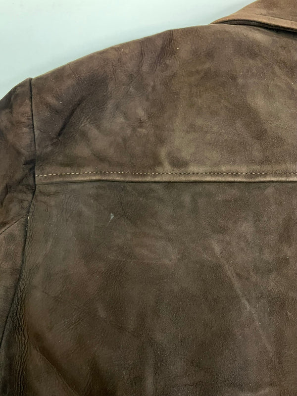 ヴィンテージ vintage 50’s~60's 50~60年代 Marc Mitchell ヌバックレザー スポーツジャケット SCOVILL ZIPPER DuPont Quilon - ジャケット ブラウン 101MT-4752