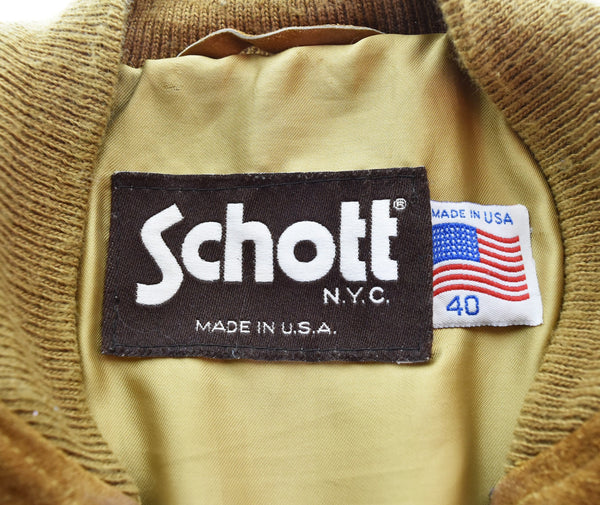 ショット SCHOTT 90's スウェード ブルゾン SUEDE BLOUSON MADE IN USA  スエード LEATHER レザー ブラウン 327 40 ジャケット ブラウン 103MT-3448