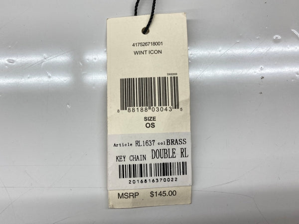 ダブルアールエル RRL LEATHER KEY CHAIN レザー キー チェーン キーリング キーホルダー Ralph Lauren ラルフローレン 茶 金 メンズジュエリー ウォレットチェーン・キーチェーン 総柄 ゴールド 104A-63