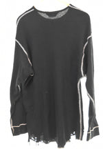 アンセルム ANCELLM DAMAGE WAFFLE CREW LS T-SHIRT長袖Tシャツ ANC-CT134 2 ロンT ブラック 103MT-3380