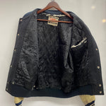 【曜日割引対象外】 ヒステリックグラマー HYSTERIC GLAMOUR 80's HYSTERIC ET-VOUS Wool Leather Varsity Jacket ジャケット ブラック 1サイズ 201MT-4605 VB