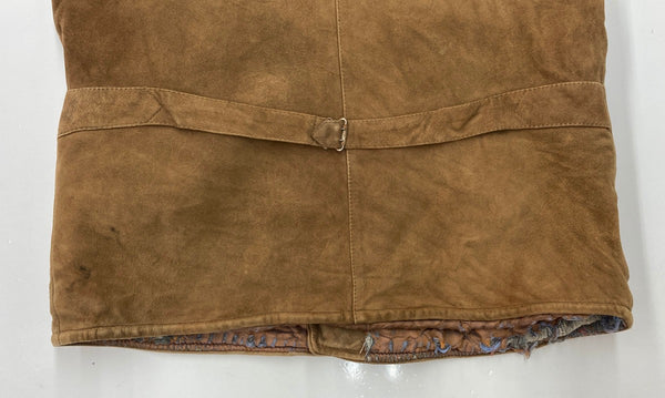 ヴィンテージ vintage 50s 50年代 Albackens スウェード レザージャケット ダブル くるみボタン コルビジェ キルティング スウェーデン 茶  ジャケット 無地 ブラウン 104MT-2240