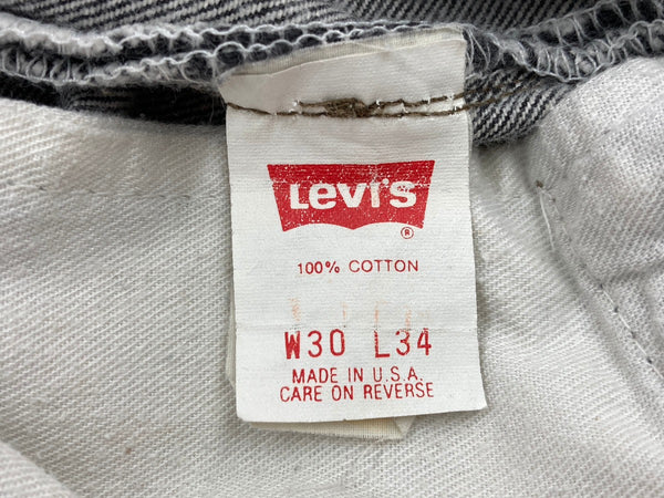 リーバイス Levi's 90s 90年代 501 先染め ブラック ジーンズ ジーパン USA製 ボタン裏544 無地 デニム ブラック W30 L34 104MB-294