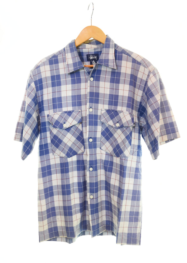 ステューシー STUSSY 90s 紺タグOLD STUSSY チェック 半袖シャツ 半袖シャツ Sサイズ 103MT-2588