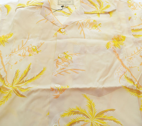 メゾンキツネ MAISON KITSUNE アロハシャツ ハワイアンシャツ ベージュ KMH30500 半袖シャツ ベージュ SSサイズ 103MT-1972
