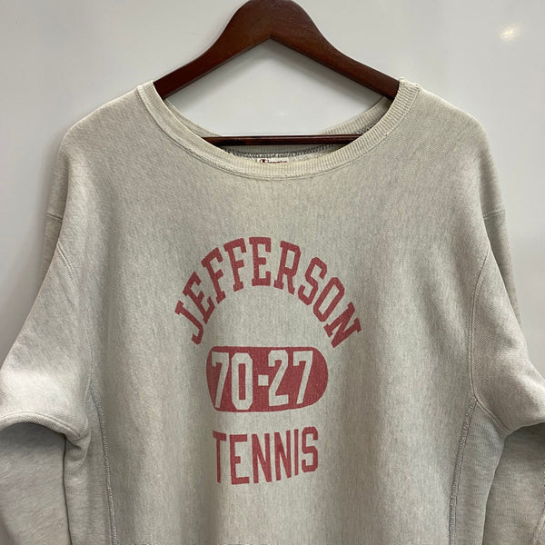 【曜日割引対象外】 チャンピオン Champion 70's 初期単色タグ USA製  リバースウィーブ 三段プリント スウェット グレー Lサイズ 201MT-4285 VB