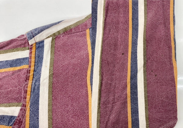 チャップス CHAPS 80s BUTTONDOWN SHIRT ボタンダウン シャツ BDシャツ マルチストライプ 長袖 Ralph Lauren 紫 長袖シャツ ストライプ パープル Sサイズ 104MT-2272