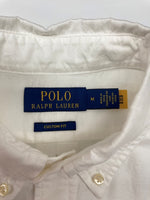 ラルフローレン RalphLauren POLO BUTTONDOWN SHIRT ボタンダウン シャツ CUSTOM FIT 刺繍 長袖 白 長袖シャツ ワンポイント ホワイト Mサイズ 104MT-2085