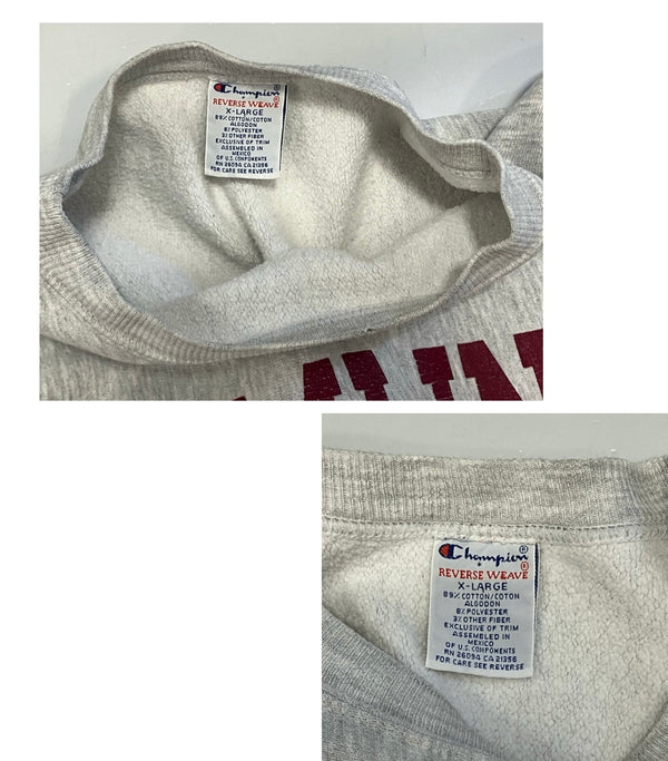 チャンピオン Champion 90s 90's 90年代 刺繍タグ REVERSE WEAVWE リバースウィーブ カレッジ HAMLINE UNIVERSITY XL スウェット グレー LLサイズ 101MT-2888