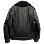 【曜日割引対象外】 ハーレーダビッドソン HARLEY-DAVIDSON 襟ボア ダブルライダース レザー ジャケット ブラック 38サイズ 201MT-4499 VB