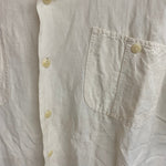 【曜日割引対象外】 ラルフローレン POLO RALPH LAUREN 90's BEACH CAMP オープンカラーシャツ リネン シルク 半袖シャツ ホワイト Lサイズ 201MT-3891 VB