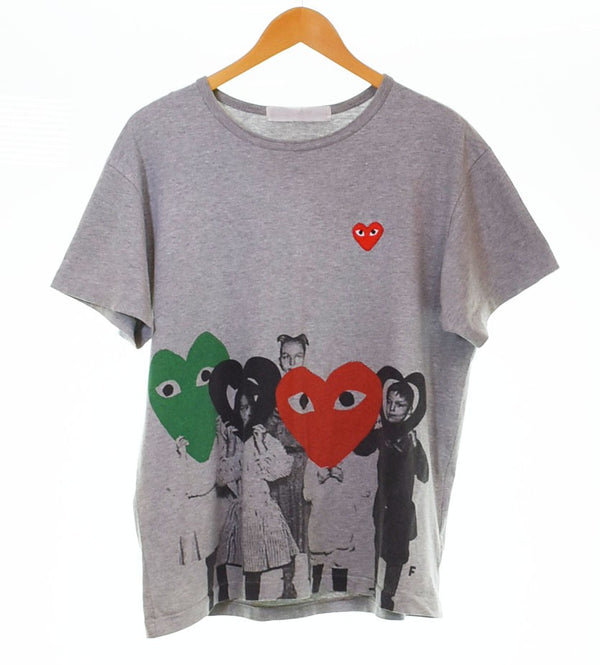 コムデギャルソン COMME des GARCONS PLAY 00'S 08AW クリスマス 限定 OLD Photo Tシャツ グレー 103MT-2660