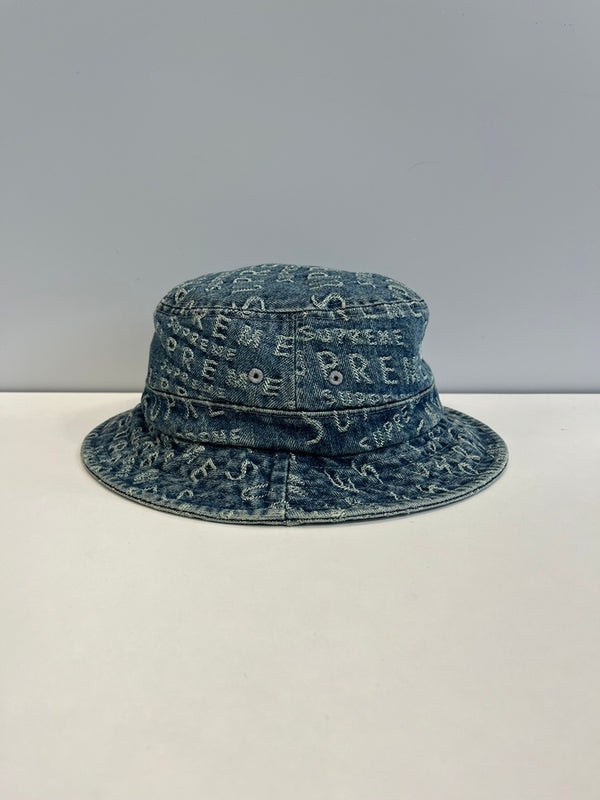 シュプリーム SUPREME 21SS Warp Jacquard Logos Denim Crusher ワープジャカードロゴ デニムクラッシャー バケットハット 帽子 メンズ帽子 ハット ブルー 101hat-183