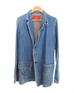 リーバイス Levi's RED リーバイスレッド 初期 2002年製 名作 Guys Warped Coat デニム ワープド コート テーラード  MADE IN TUNISIA WPL-423 ジャケット ブルー Sサイズ 103MT-2247