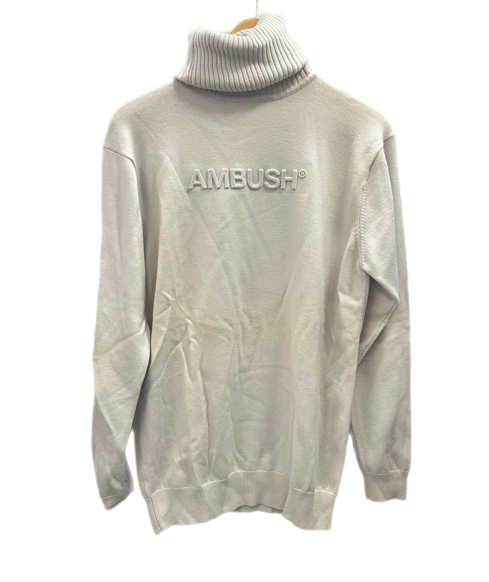 アンブッシュ AMBUSH TURTLE NECK EMBOSS KNIT O.White タートルネック 