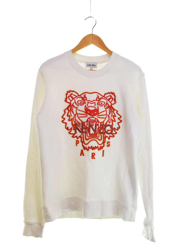 ケンゾー KENZO タイガーロゴ刺繍スウェット トラ刺繍 FC55SW120CMB スウェット ホワイト Sサイズ 103MT-3458