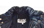 ア ベイシング エイプ A BATHING APE  Indigo Denim Puffer Jacket 中綿 パディング デニム  ジャケット ウォッシュ加工  ジャケット ブルー Sサイズ 103MT-2603