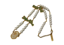 アベイシングエイプ A BATHING APE BAPE PEARL NECKLACE ベイプ パール ネックレス 真鍮 チャーム 白 金 メンズジュエリー・アクセサリー ネックレス・ペンダント ロゴ ゴールド 104A-45