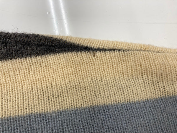 ヴィンテージ vintage ボールドストライプ ワイドストライプ グランジ ニット セーター 水色 灰色 生成り カーディガン ストライプ マルチカラー 104MT-1902