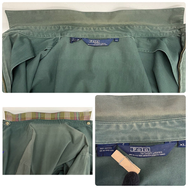【曜日割引対象外】 ラルフローレン  RALPH LAUREN 80's 90's POLO by Ralph Lauren スイングトップ スポーツジャケット USA製 ジャケット グリーン XLサイズ 201MT-4882 VB