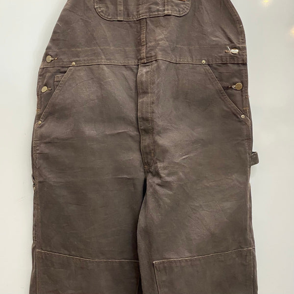 【曜日割引対象外】 カーハート Carhartt 15年製 ダブルニー オーバーオール つなぎ・オーバーオール ブラウン 40×30サイズ 201MB-1192 VB