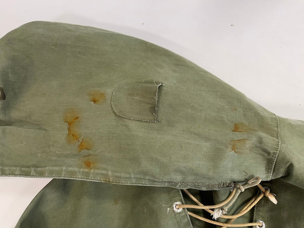 ミリタリー military ヴィンテージ Vintage 40s US ARMY デッキレインパーカー ステンシル入り ジャケット カーキ Sサイズ 101MT-4880