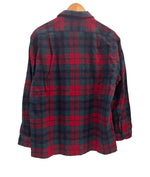 ペンドルトン PENDLETON 70's 70年代 ウール チェックシャツ ボードシャツ  ネルシャツ 開襟 オープンカラー ボックス vintage ヴィンテージ MADE IN USA アメリカ製  長袖シャツ レッド Lサイズ 101MT-5357