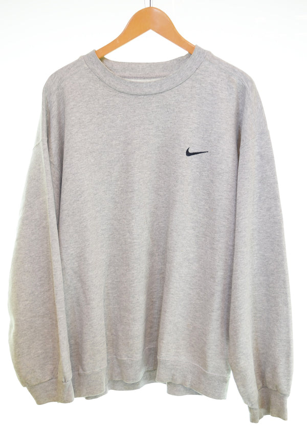 ナイキ NIKE 90s EURO LINE 刺繍ロゴ スウェット トレーナー  スウェット グレー Lサイズ 103MT-3160