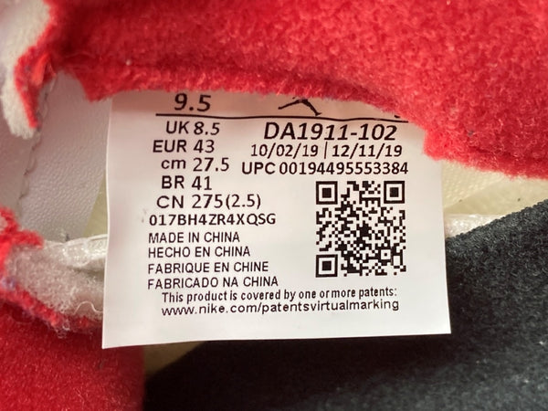 ナイキ NIKE 19年製 AIR JORDAN 5 RETRO FIRE RED エア ジョーダン レトロ ファイヤー レッド AJ5 スウッシュロゴ 白 赤 黒 DA1911-102 メンズ靴 スニーカー ホワイト 27.5cm 104S-844