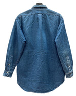 ラルフローレン RalphLauren POLO COUNTRY 90s BUTTONDOWN DENIM SHIRT ボタンダウン デニム シャツ ハミルトン社 長袖 インディゴ 青 長袖シャツ ロゴ ブルー Mサイズ 104MT-2265