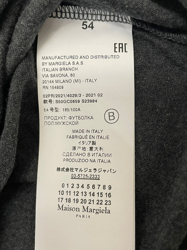 メゾン マルジェラ Maison Margiela 22SS 反転 ディストーテッドロゴ TEE S50GC0659 54 Tシャツ グレー 601MT-47
