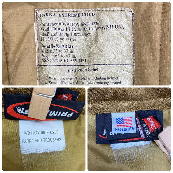 【曜日割引対象外】 ワイルドシングス WILDTHINGS プリマロフト ハッピースーツ コヨーテカラー USA製 ジャケット ベージュ Sサイズ 201MT-4714 VB