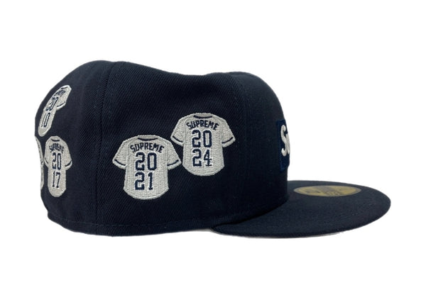 シュプリーム SUPREME 24AW JERSEYS BOX LOGO ジャージーズ ボックス ロゴ New Era ベースボール キャップ 帽子 紺 帽子 メンズ帽子 キャップ 刺繍 ネイビー 104H-68