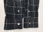 ステューシー STUSSY LIGHT WEIGHT CLASSIC SHIRT ライト ウェイト クラシック ステンカラー フロントボタン 胸ポケット ロゴ 刺繍 BLACK 黒 長袖シャツ チェック ブラック Lサイズ 104MT-1775