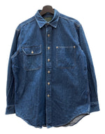 ラルフローレン RalphLauren POLO COUNTRY 90s DENIM WORK SHIRT デニム ワーク シャツ タックボタン ハミルトン社 長袖 インディゴ 青 長袖シャツ 無地 ブルー Mサイズ 104MT-2264