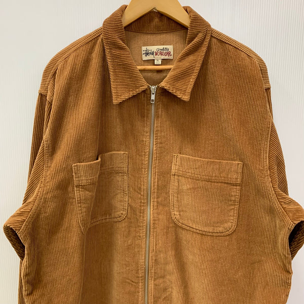 ステューシー STUSSY 22AW Wide Wale Cord Zip コーデュロイ ワーク 1110243 ジャケット ブラウン XLサイズ 201MT-4159