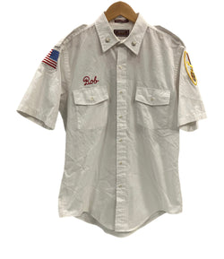 ヴィンテージ vintage 80's 80年代 Arrow BUGDAD LEGION OF HONOR  刺繍 MADE IN USA アメリカ製 16 半袖シャツ ホワイト Lサイズ 101MT-4797