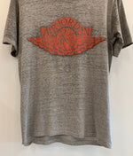 【曜日割引対象外】 ナイキ NIKE AIR JORDAN 紺タグ USA製 80s WING Tシャツ ロゴ グレー 201MT-2491