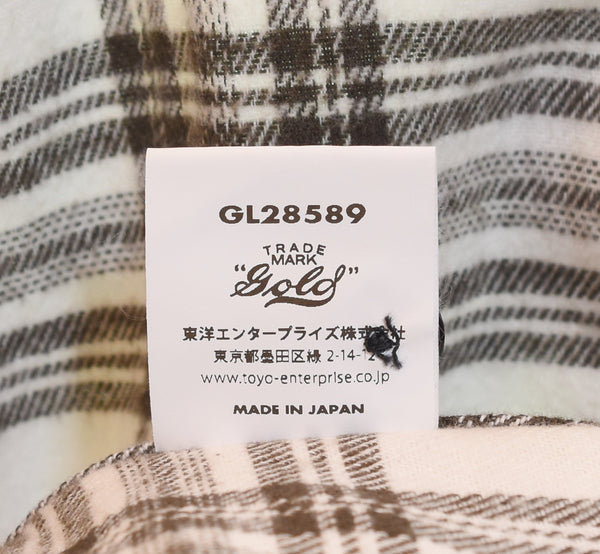 ゴールド GOLD SOFT NEL CHECK BIG POCKET WORK SHIRT ソフト ネル チェック ビック ポケット ワーク シャツ 東洋エンタープライズ GL28589 長袖シャツ ホワイト Mサイズ 103MT-3405