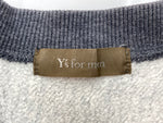ヨウジヤマモト Yohji Yamamoto Y's for men 茶タグ YFM レタリング 前Ｖ はめ込みＶ ガゼット サイドリブ カレッジ トレーナー 灰色 サイズ3 スウェット ロゴ グレー 104MT-2186